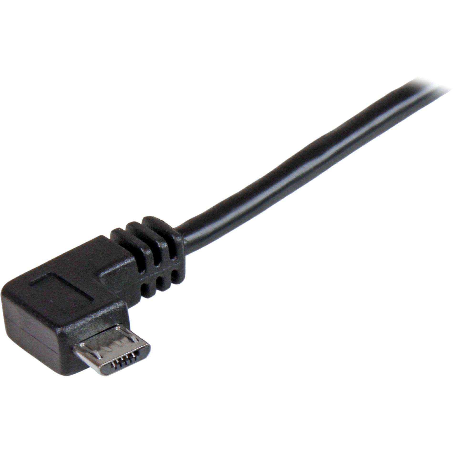 ستارتيك.كوم USBAUB2MRA كابل شحن ومزامنة مايكرو-USB ذكر إلى ذكر - زاوية اليمين مايكرو-USB - 2 م (6 قدم) ، USB 2.0 A إلى مايكرو USB