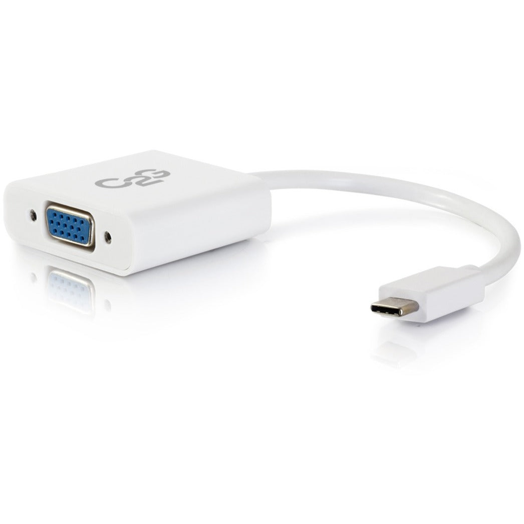 C2G 29472 USB-C to VGA Video Adapter - White, Connect Your USB-C Device to a VGA Display