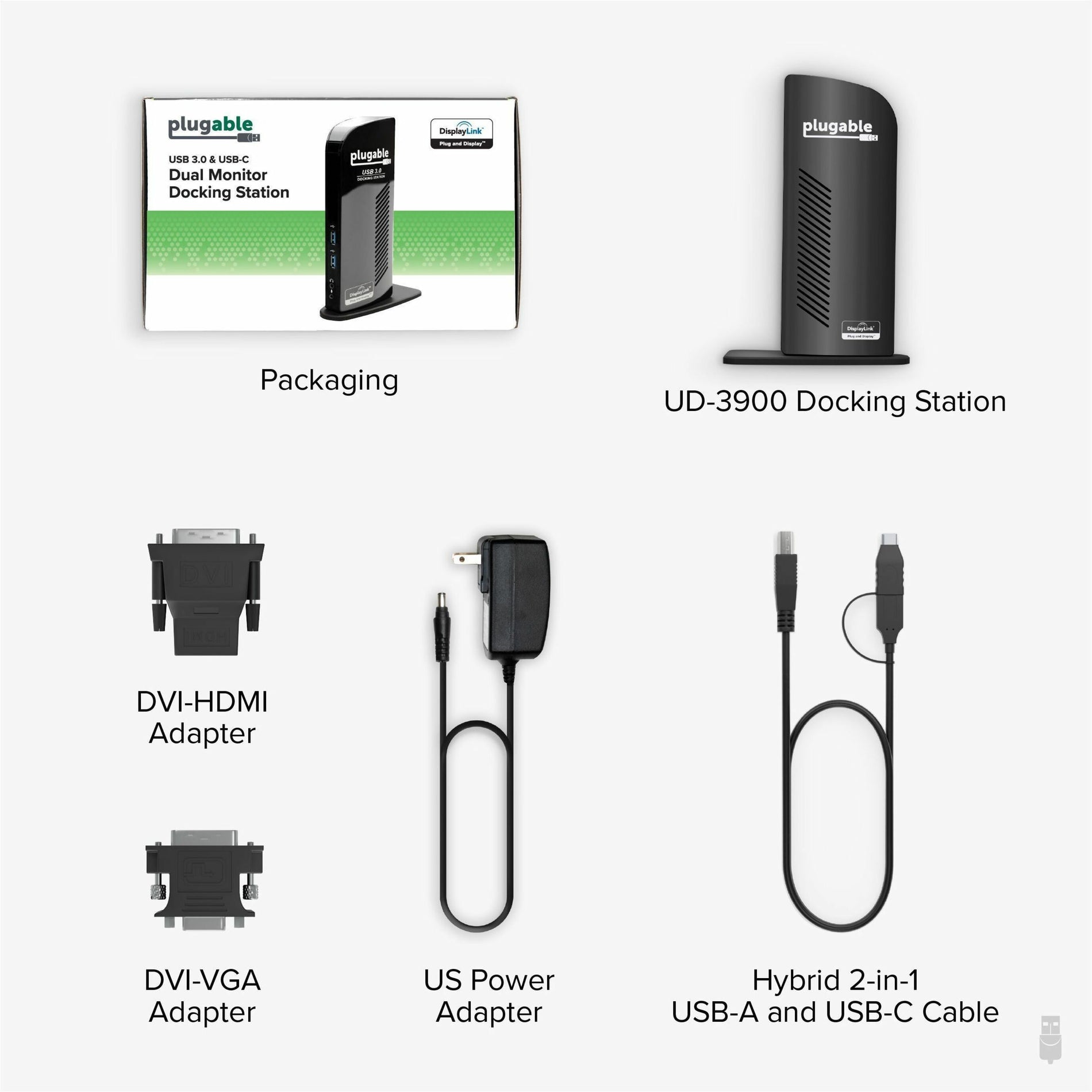 USB-C Laptop Docking Station offers Dual Monitor, 8-in-1 C Dock, Model UDS-08