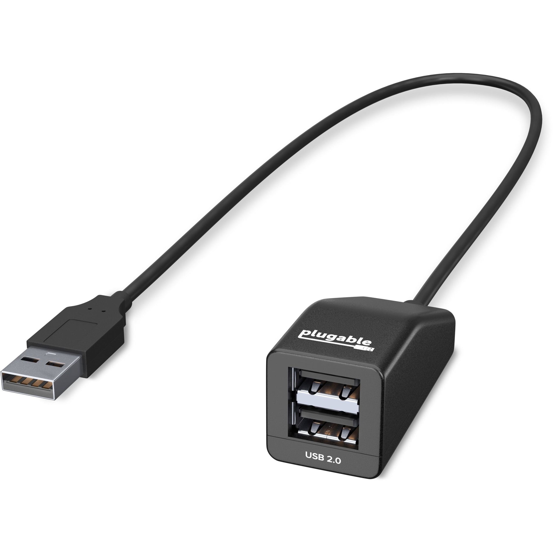 قابس متوافق مع USB2-2PORT USB 2.0 مع حزمتي بورت سرعة عالية مع شاشة شفافة مضغوطة للغاية ، توسيع سهل لأجهزتك. العلامة التجارية: (Plugable). اسم العلامة التجارية: (قابل).