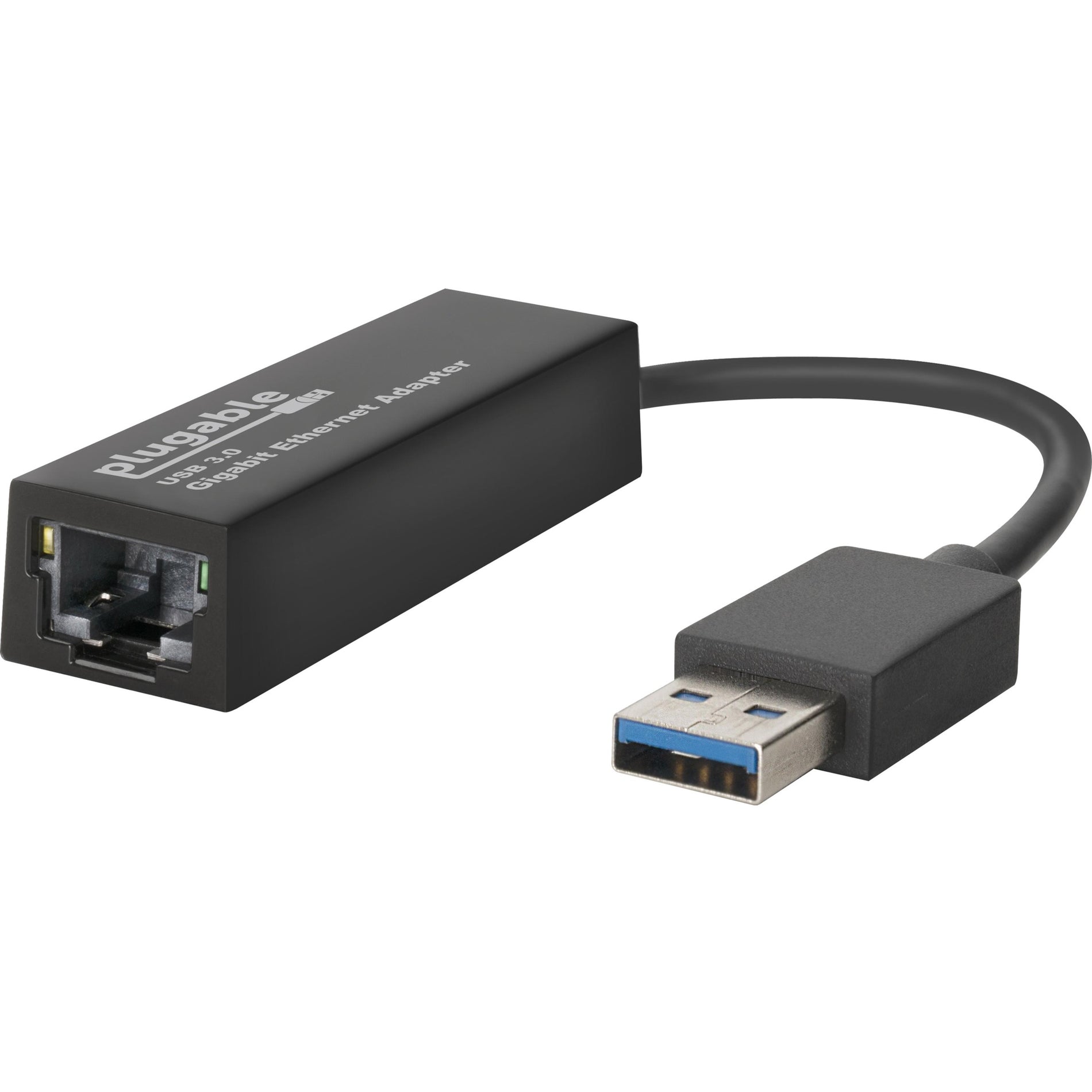Adaptador de USB a Ethernet Plugable USB3-E1000 USB 3.0 a Ethernet Gigabit Transferencia de Datos de Alta Velocidad. Marca: Plugable.