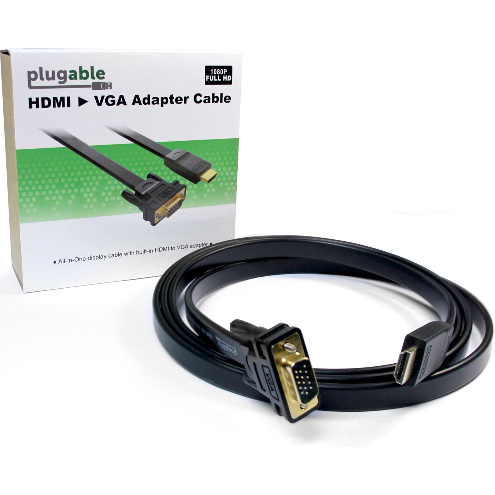 Câble adaptateur actif Plugable HDMI-VGA HDMI VERS VGA 6 pi Résolution prise en charge 1920 x 1080