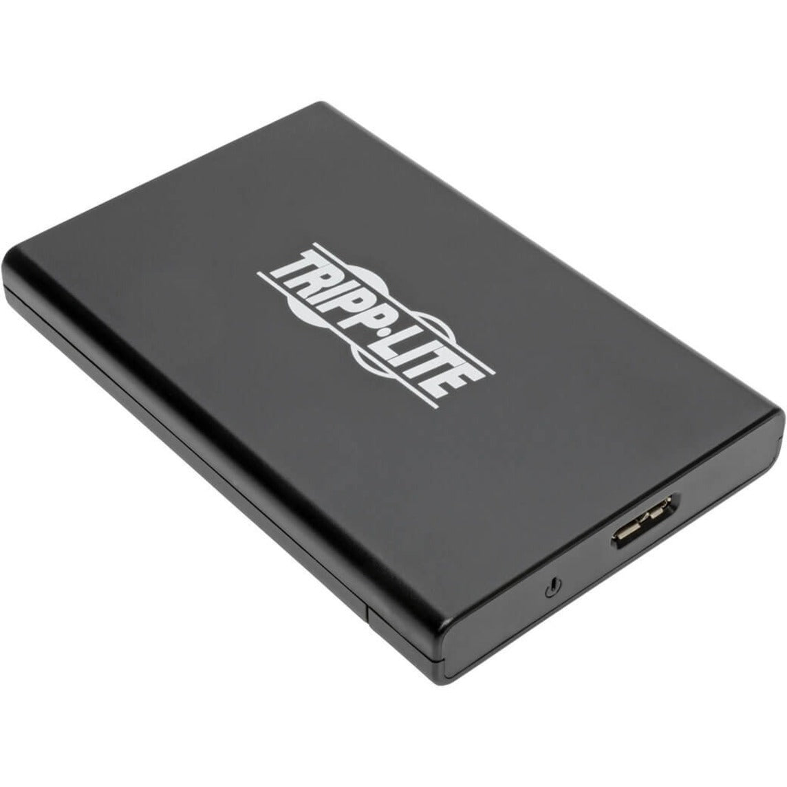 Tripp Lite USB 3.0 external hard drive enclosure in black with logo, front view-alternate-image1