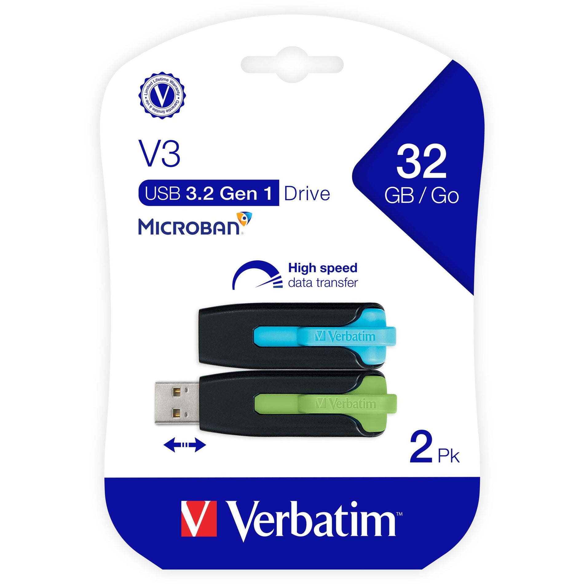 Front view of retail packaging for USB drive 2-pack-alternate-image14