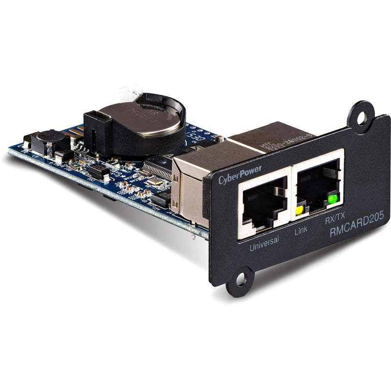 Side angle view of RMCARD205 highlighting circuit board layout and component engineering