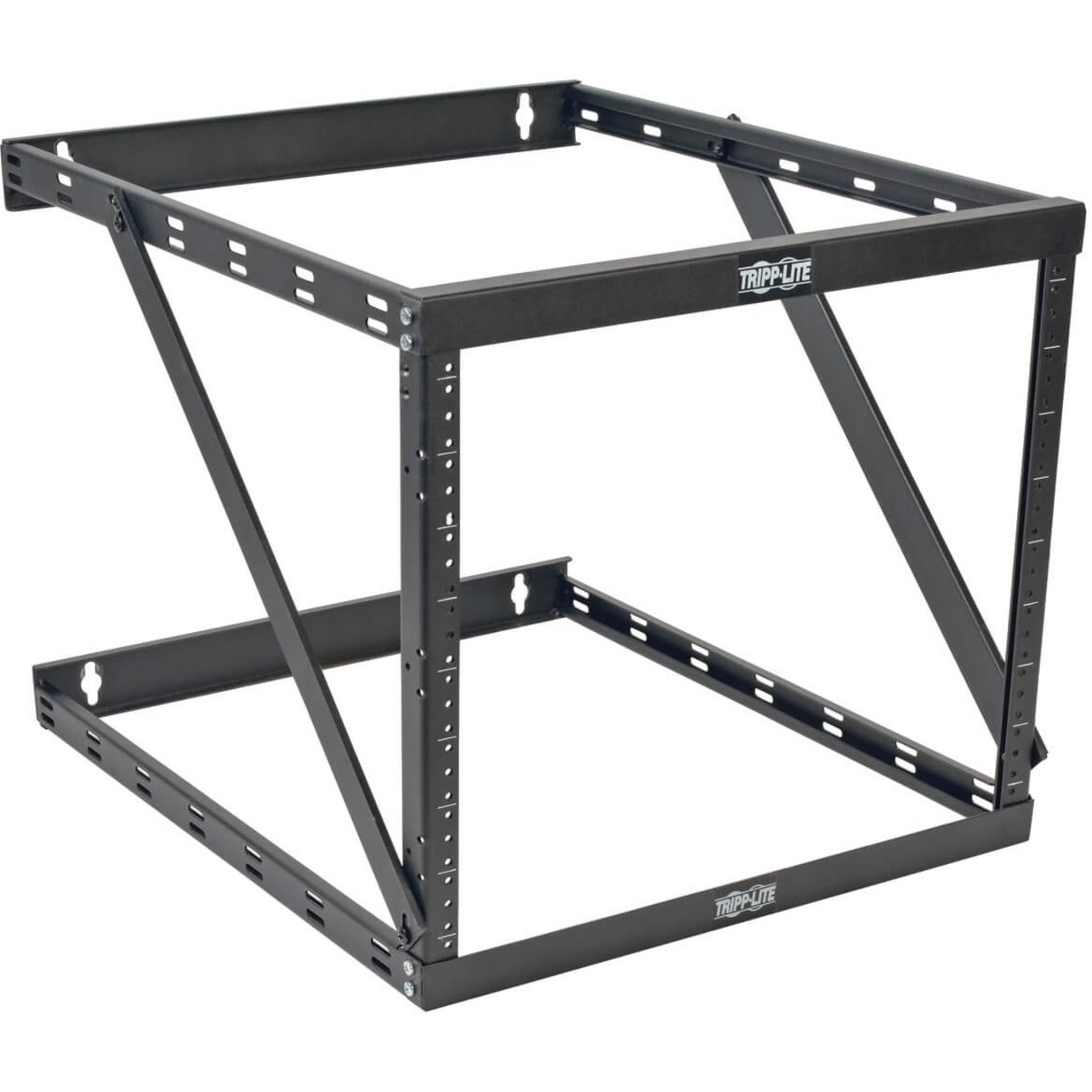 Side view of Tripp Lite SmartRack wall-mount frame showing expandable mounting options and structural support-alternate-image2