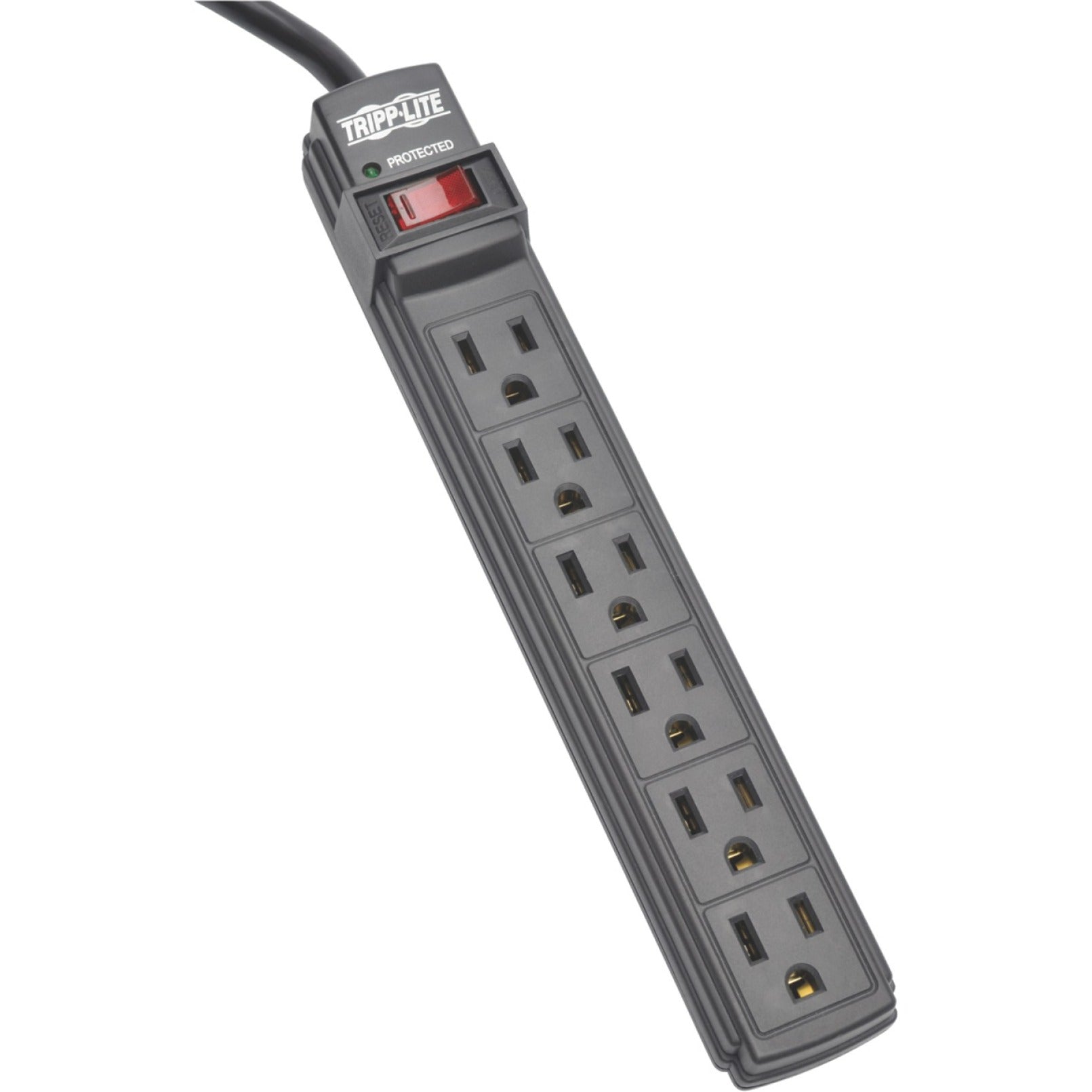 Tripp Lite PS66B Power It! 6-Outlet Power Strip 6 ft. Cord Black Housing 1875W 120V AC