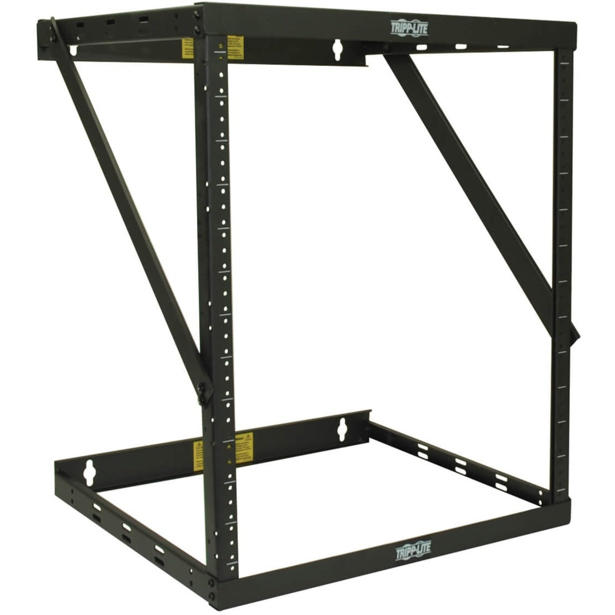 Front view of Tripp Lite SRWO8U22MD wall-mount rack frame showing diagonal support structure and mounting rails-alternate-image1