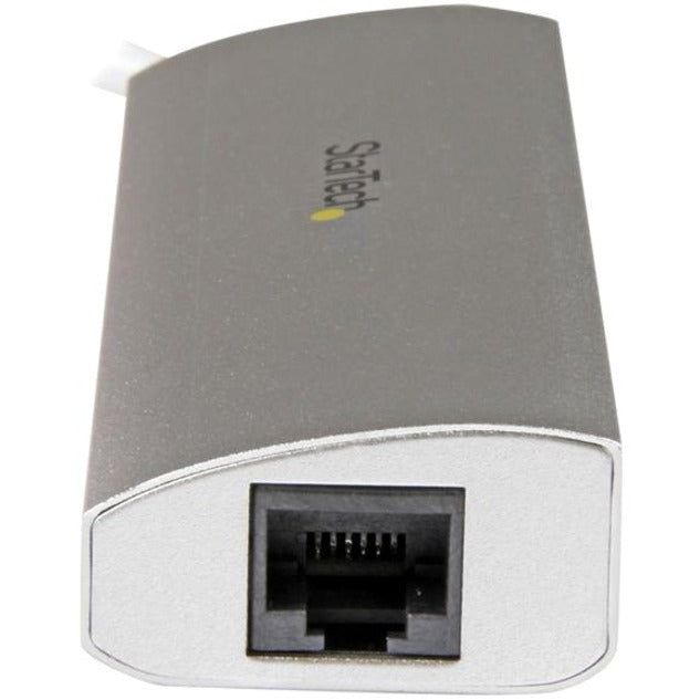 StarTech.com ST3300G3UA 3-พอร์ตพกพา USB 3.0 ฮับบวก Gigabit Ethernet อะลูมิเนียม USB ฮับพร้อมอะแดปเตอร์ Gigabit Ethernet