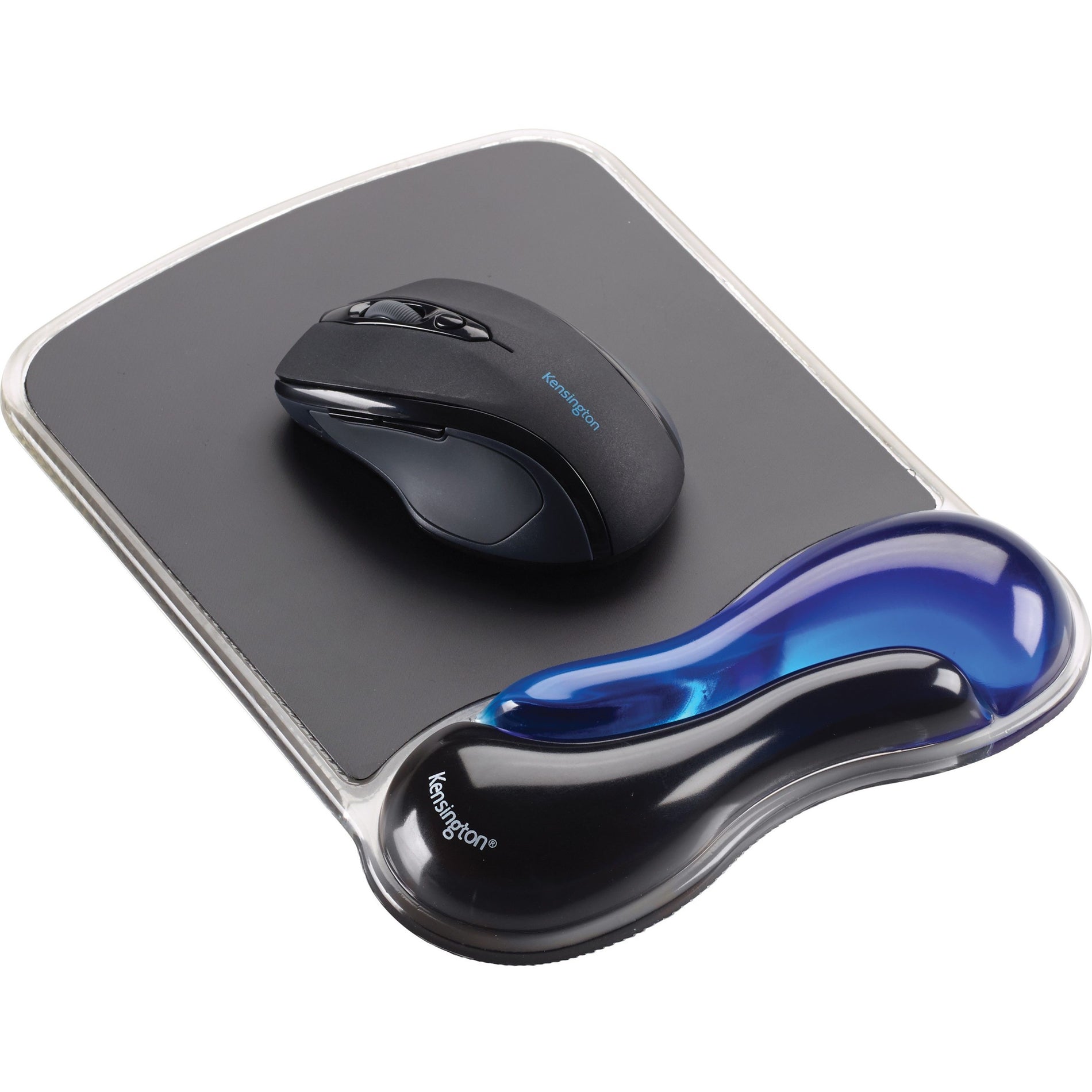 Kensington K62401AM Duo Gel Mouse Pad Wrist Rest - Blue, Ventilated, Soft, Easy to Clean