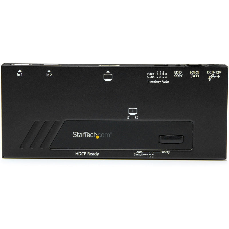 Detailed view of StarTech.com HDMI switch control panel and configuration options