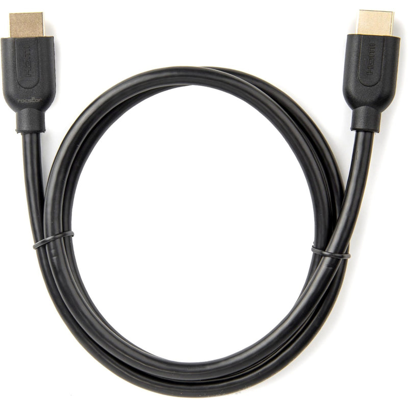 Rocstor 3ft black HDMI cable with gold-plated connectors shown in full length