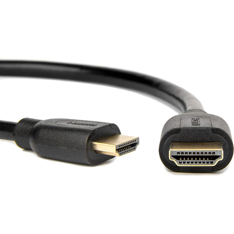 Close-up view of Rocstor HDMI cable connectors showing gold-plated pins