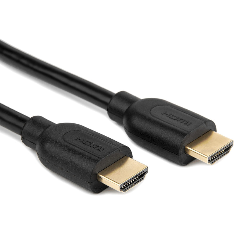 Angled view of HDMI connectors showing ergonomic design and strain relief