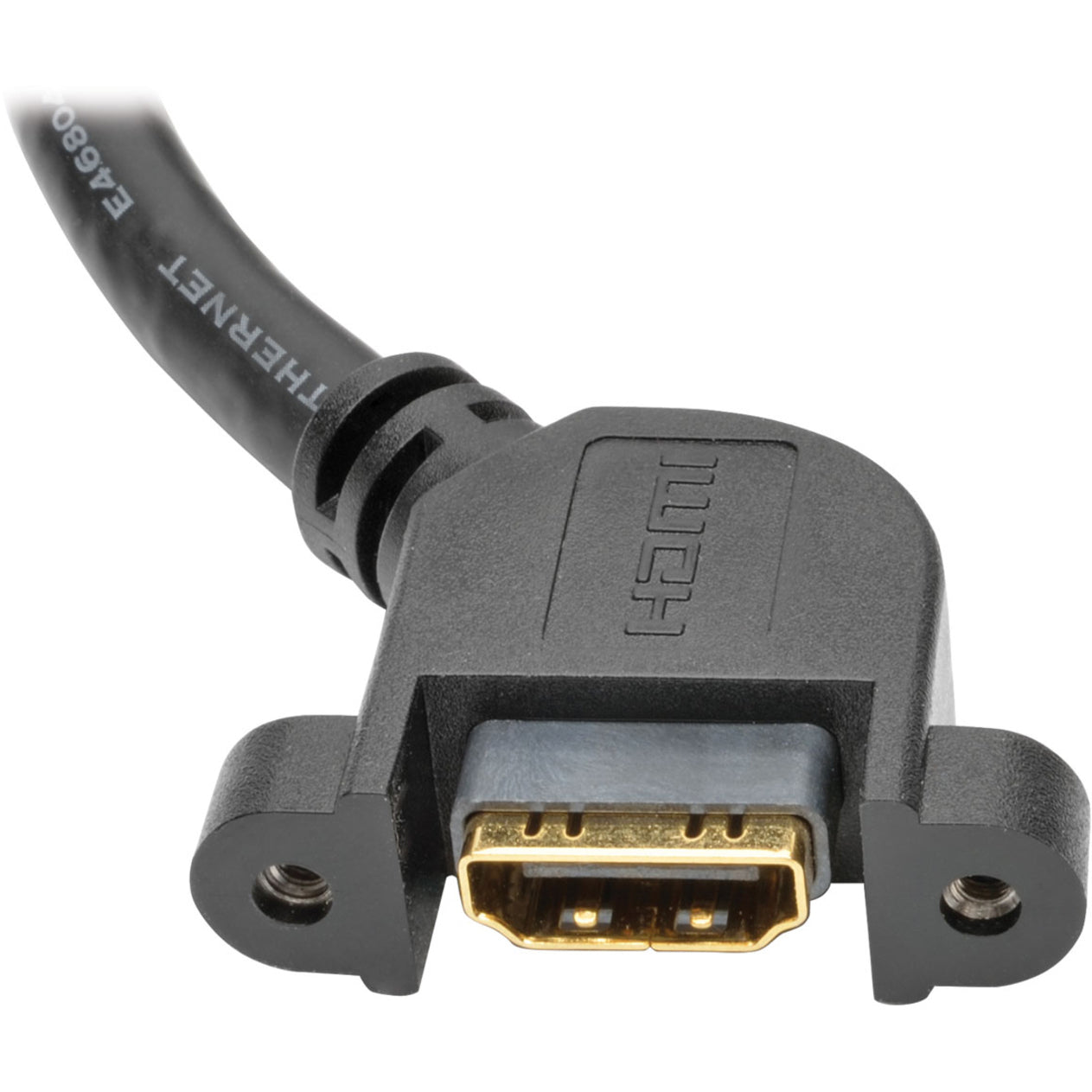 Tripp Lite P569-003-MF-APM High-Speed HDMI Panel-Mount Cable (M/F) 3 ft Flexible Molded Strain Relief Corrosion Resistant  Tripp Lite P569-003-MF-APM 고속 HDMI 패널 마운트 케이블 (수/암) 3 ft 유연한 성형된 팽창 완화재 부식에 강한