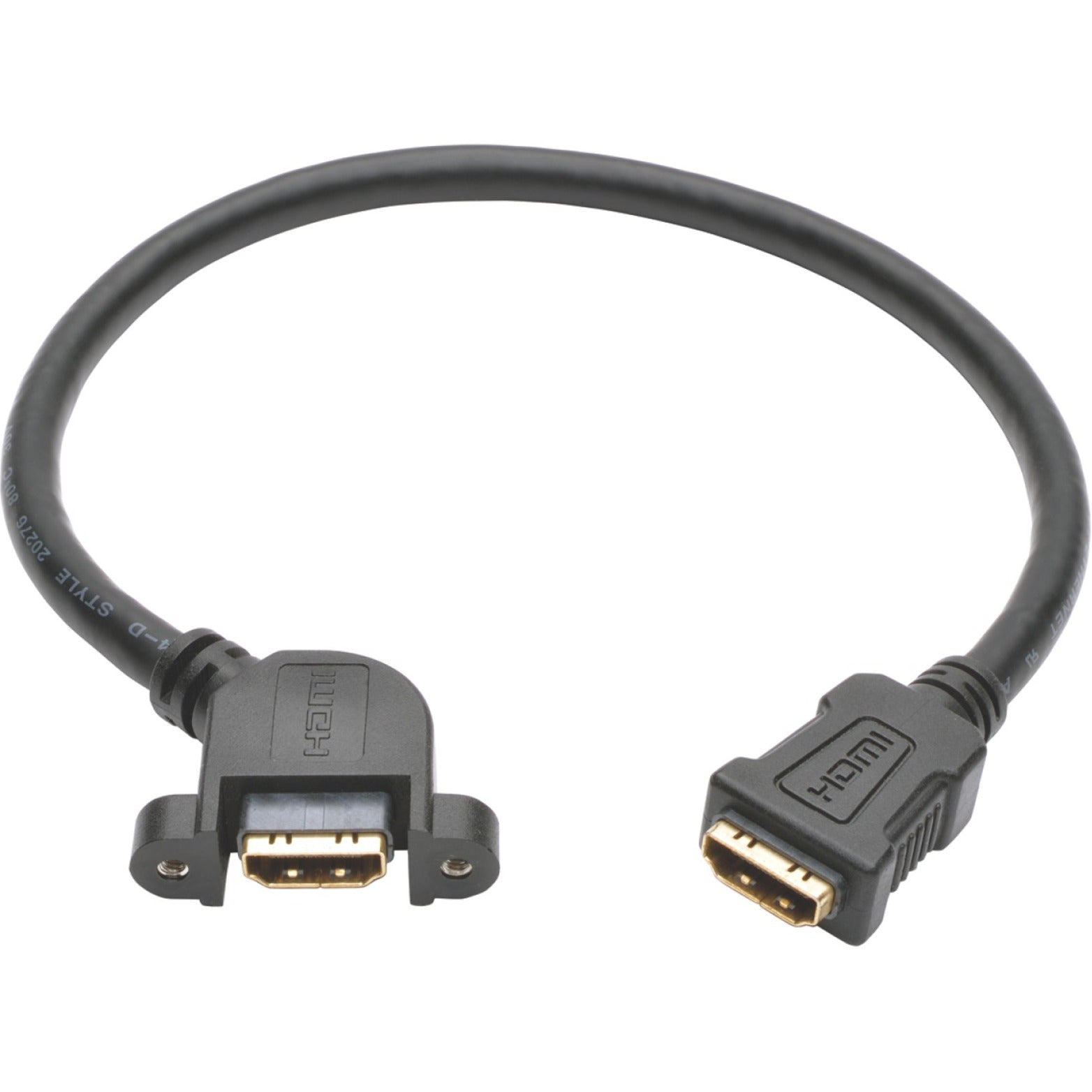 Tripp Lite P569-001-FF-APM Cable HDMI de alta velocidad montado en panel 1 pie moldeado alivio de tensión flexible resistente a la corrosión