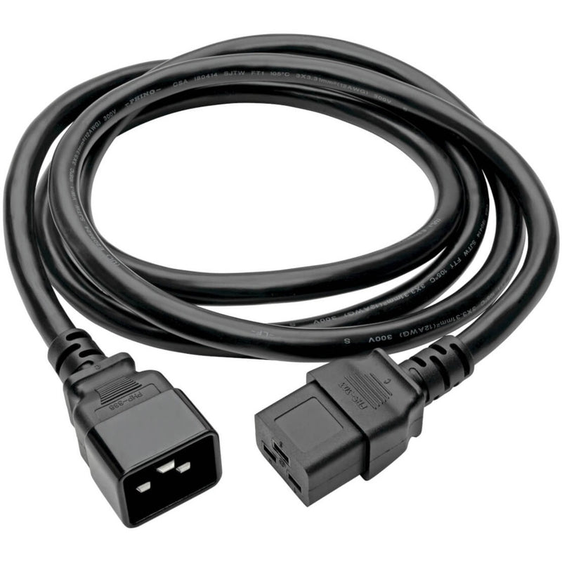 Full length view of Tripp Lite P036-006-15A power cord showing cable construction and both connectors