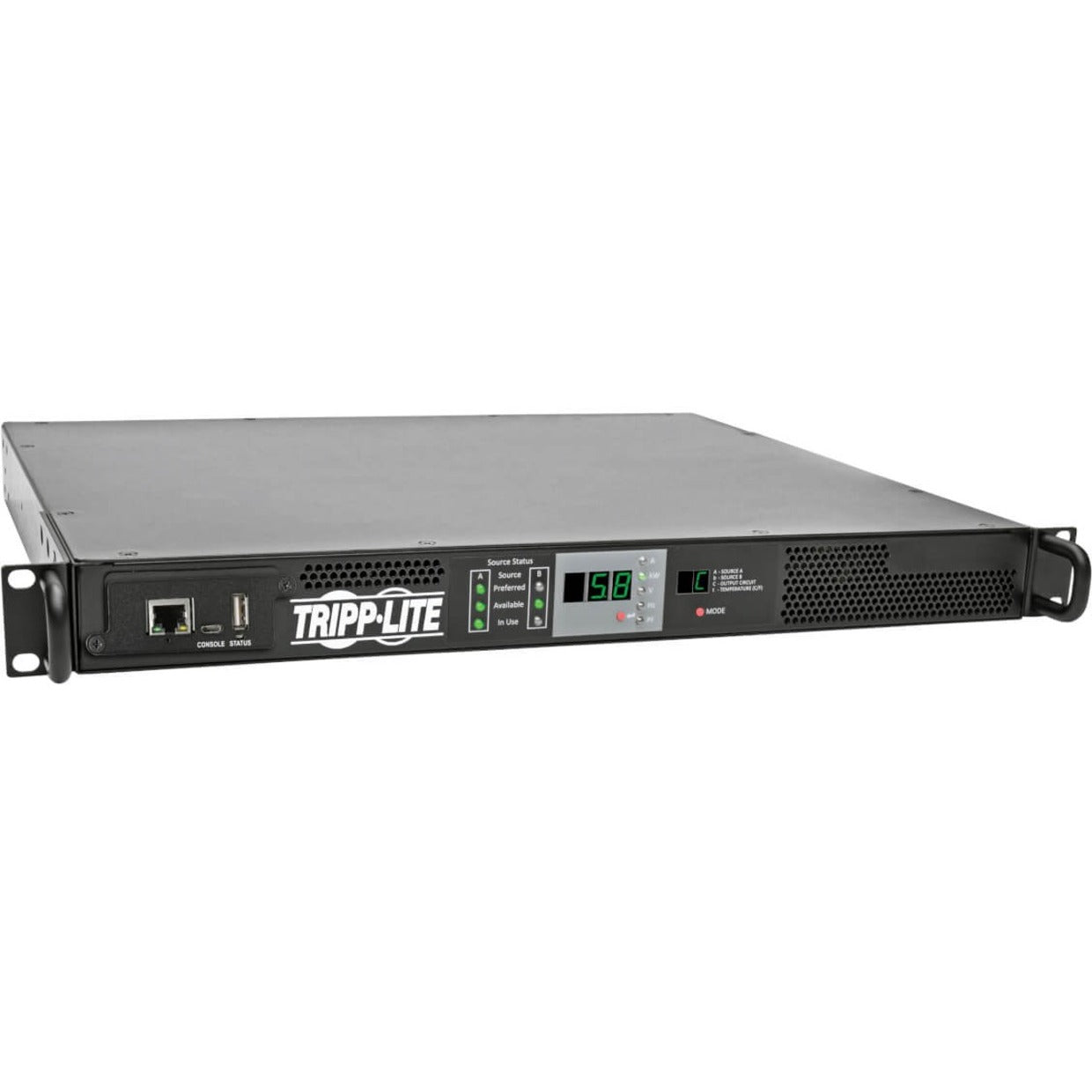 Tripp Lite PDUMNH30HVAT 5.8kW Single-Phase 208/240V ATS/Monitored PDU Rack-Mountable 1U  트립 라이트 PDUMNH30HVAT 5.8kW 단상 208/240V ATS/모니터링 PDU 랙 마운트 가능 1u