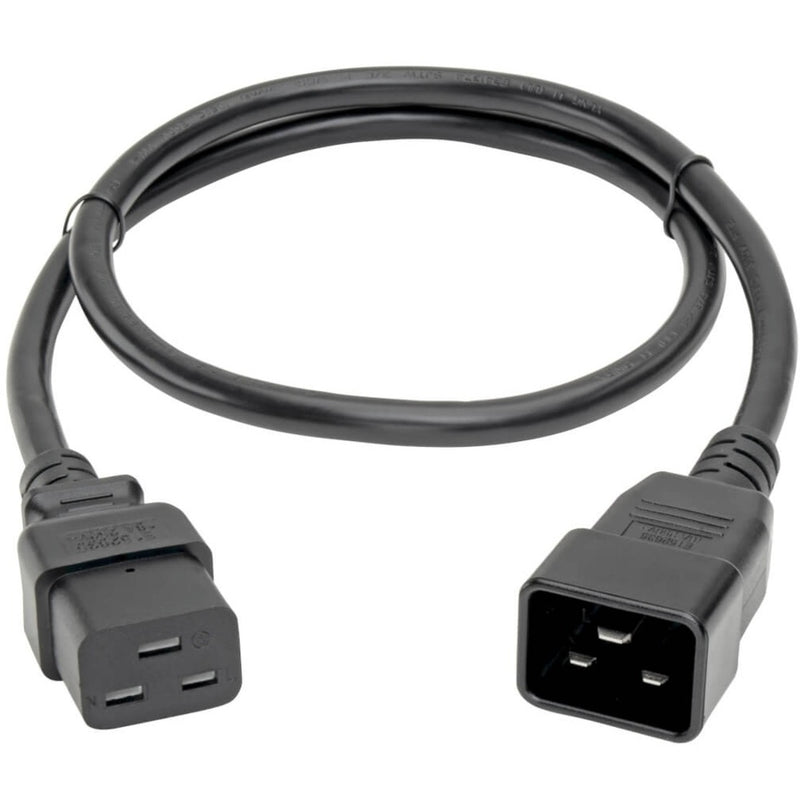 Full length view of Tripp Lite P036-003-15A power cord showing both connectors and cable