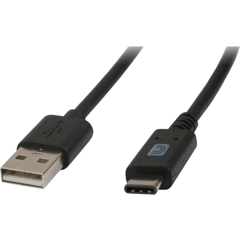 Black USB Type-C to USB Type-A cable showing both connector ends with strain relief and Comprehensive branding