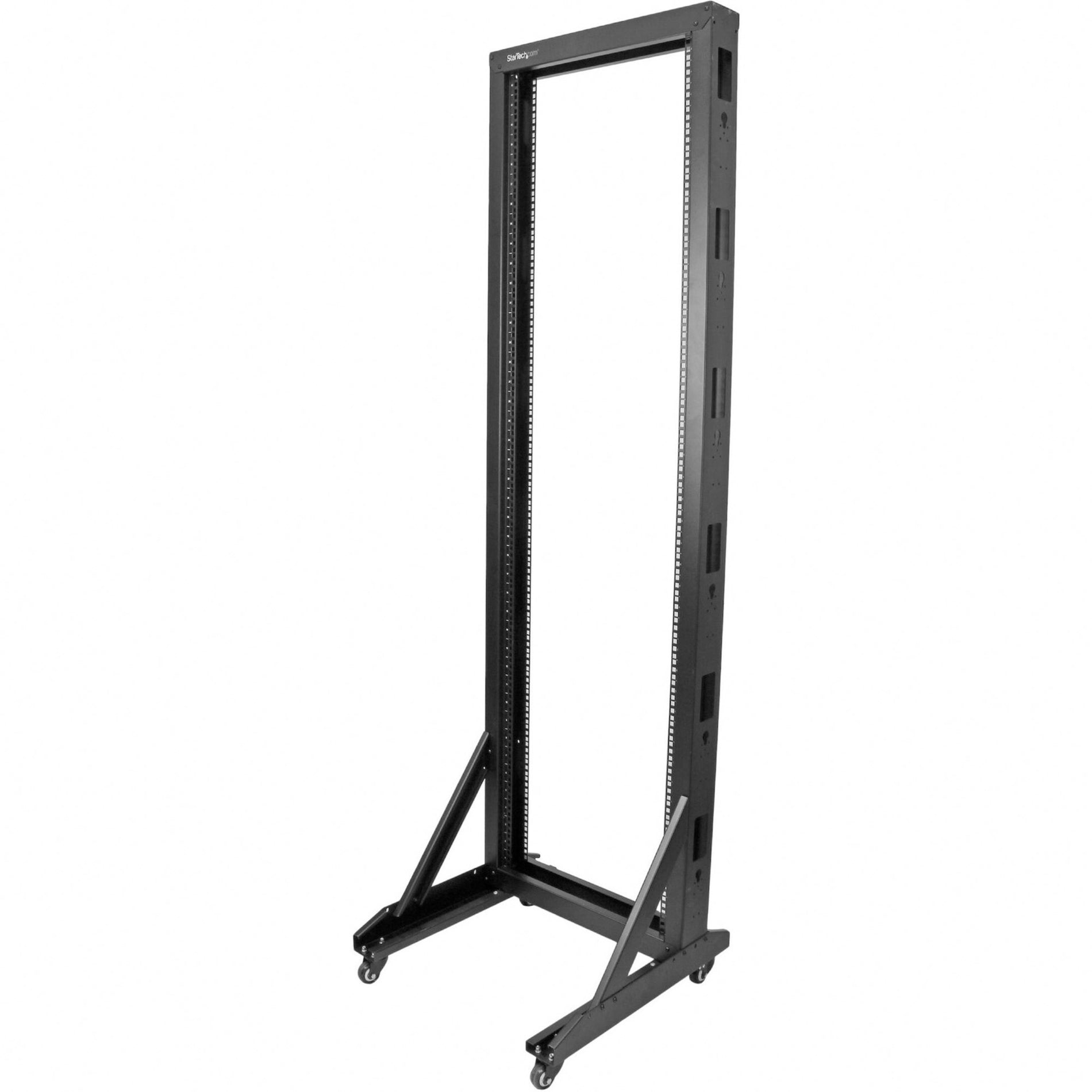 StarTech.com 2POSTRACK42 2-Post Server Rack with Sturdy Steel Construction and Casters, 42U