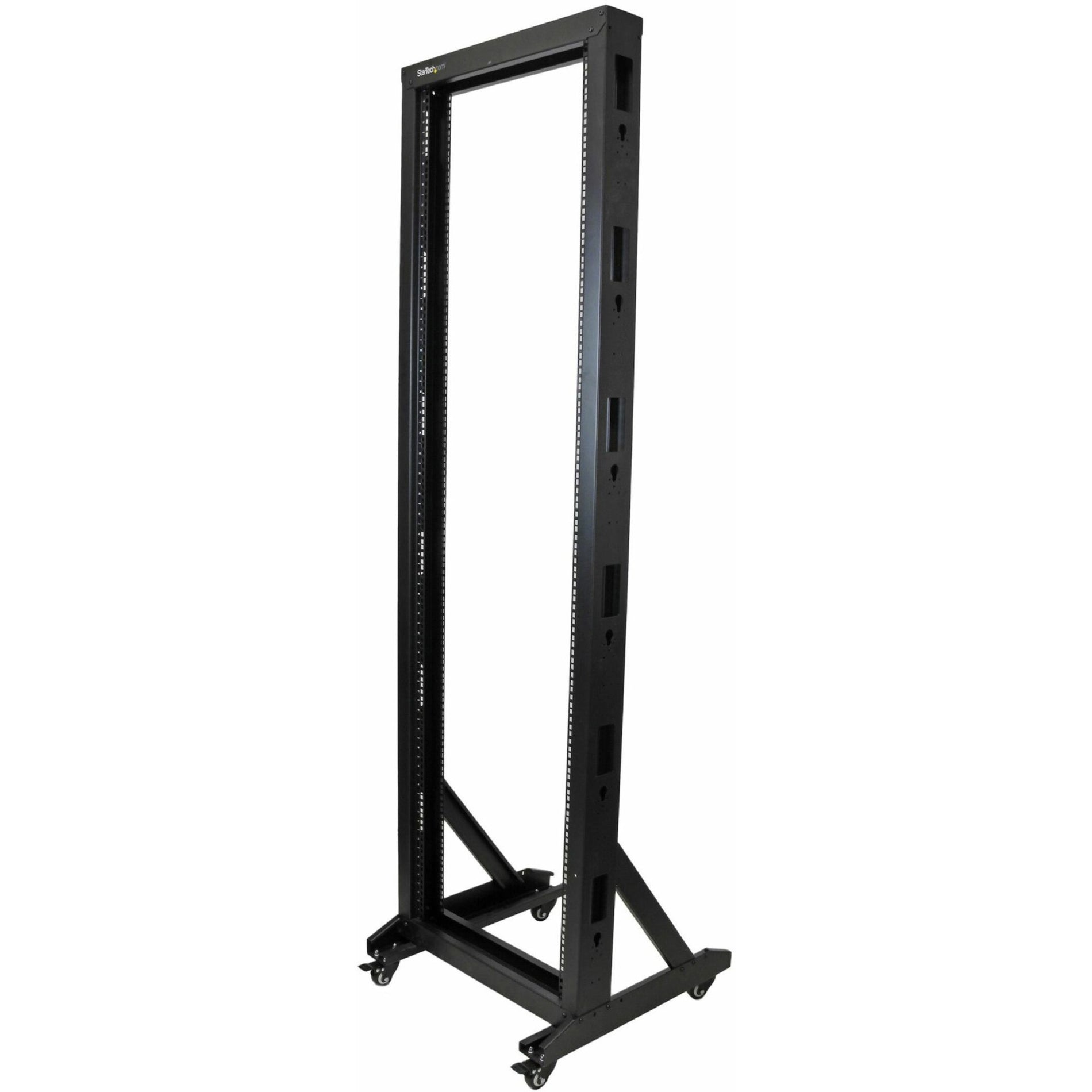 StarTech.com 2POSTRACK42 2-Post Server Rack with Sturdy Steel Construction and Casters, 42U