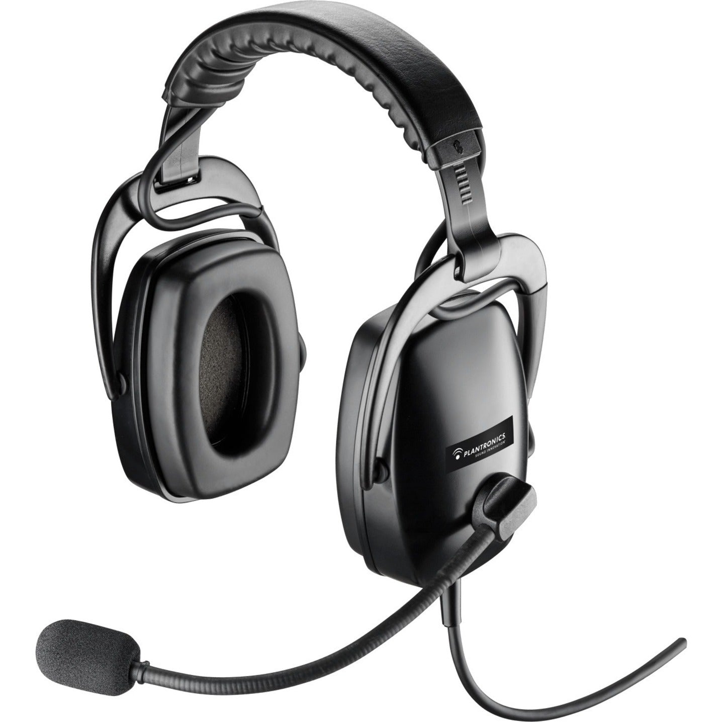 Plantronics SHR 2460-01 Stereo Headset, Binaural Over-the-head, Noise Canceling, High-Resolution Audio, Push-to-talk, Quick Disconnect, Wired Circumaural Design - 92460-01 (1 Year Warranty)