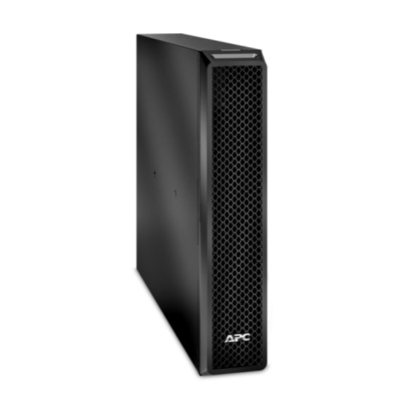 Angled view of APC Smart-UPS SRT72BP showing slim profile and industrial design elements-alternate-image2