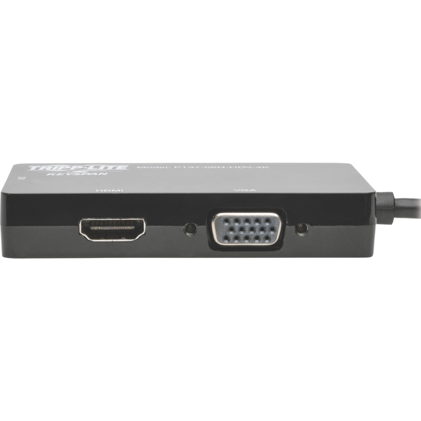 Tripp Lite P137-06N-HDV-4K Mini DisplayPort 1.2 to VGA/DVI/HDMI All-in-One Converter Adapter, 4K x 2K HDMI, Black