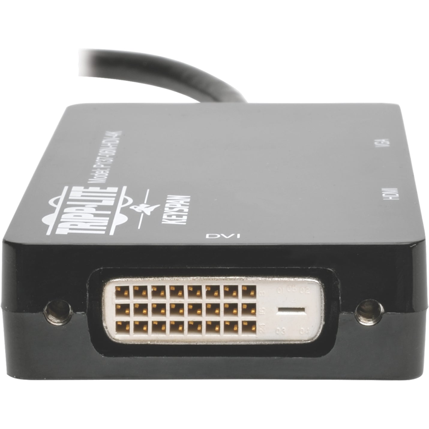 Tripp Lite P137-06N-HDV-4K 미니 디스플레이포트 1.2 to VGA/DVI/HDMI 올인원 컨버터 어댑터 4K x 2K HDMI 검정색