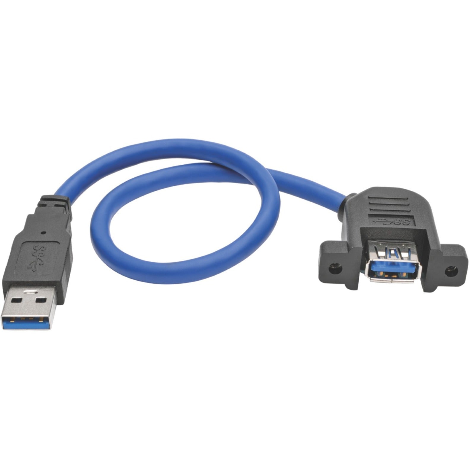 Tripp Lite U324-001-APM USB 3.0 SuperSpeed Panel-Mount Typ-A Förlängningskabel (H/DM) 1 fot Guldpläterade anslutare Robust och Tillförlitlig