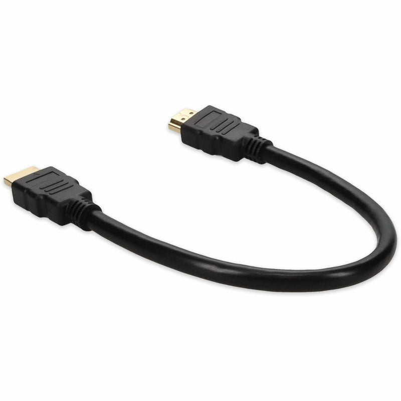 Curved angle view of HDMI cable showing flexibility