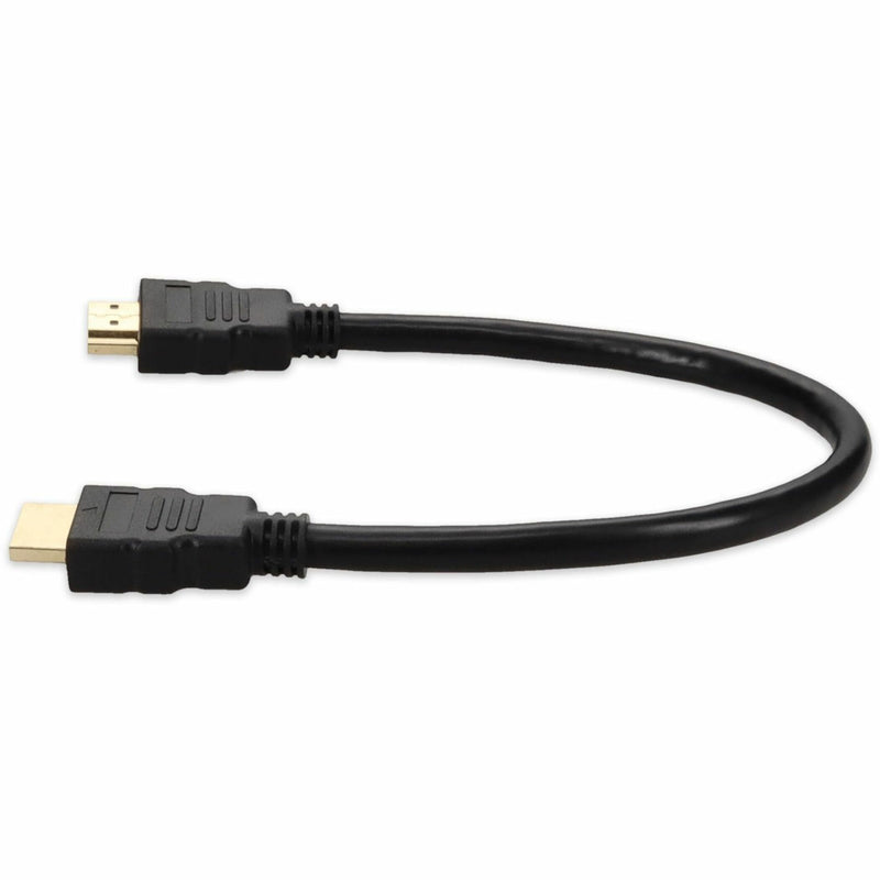 Side profile of HDMI cable showing curved design