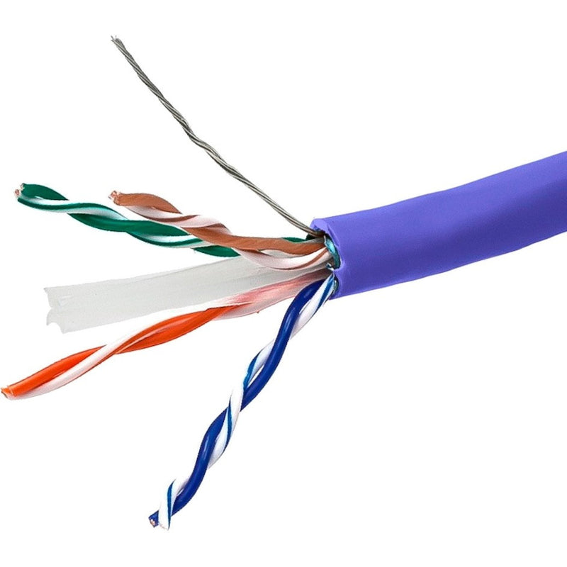 Detailed cross-section view of Cat6a FTP network cable showing twisted pair construction and blue outer jacket