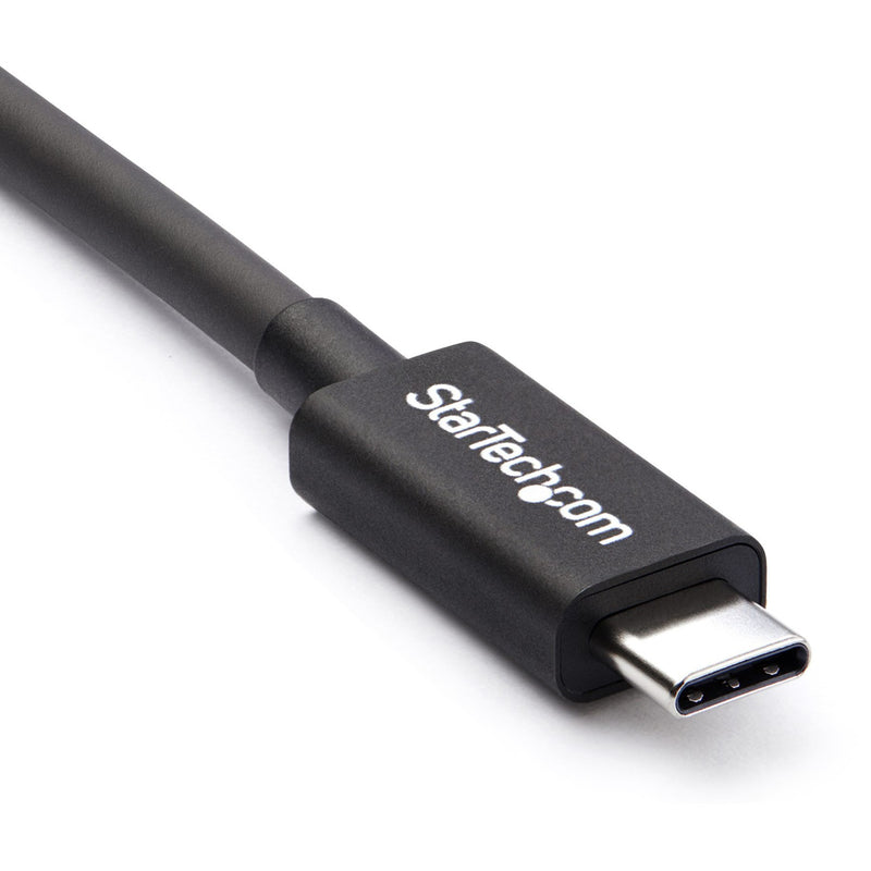 Detailed view of StarTech.com Thunderbolt 3 cable USB-C connector showing build quality