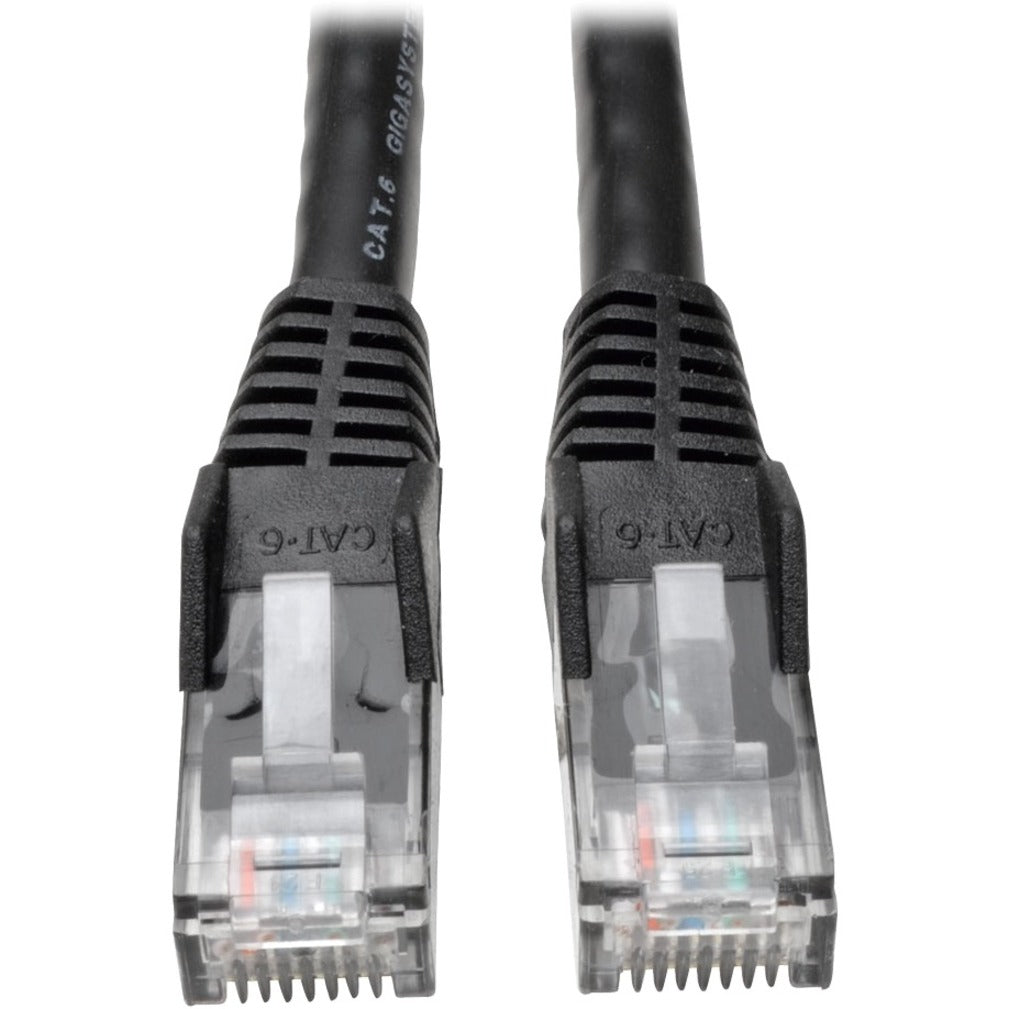 Tripp Lite N201-001-BK50BP Cat.6 UTP Patch Network Cable 1 ft Molded Strain Relief Snagless 1 Gbit/s トリップライト N201-001-BK50BP Cat.6 UTP パッチネットワークケーブル、1 フィート、成型、ストレインリリーフ、スナッグレス、1 ギガビット/秒