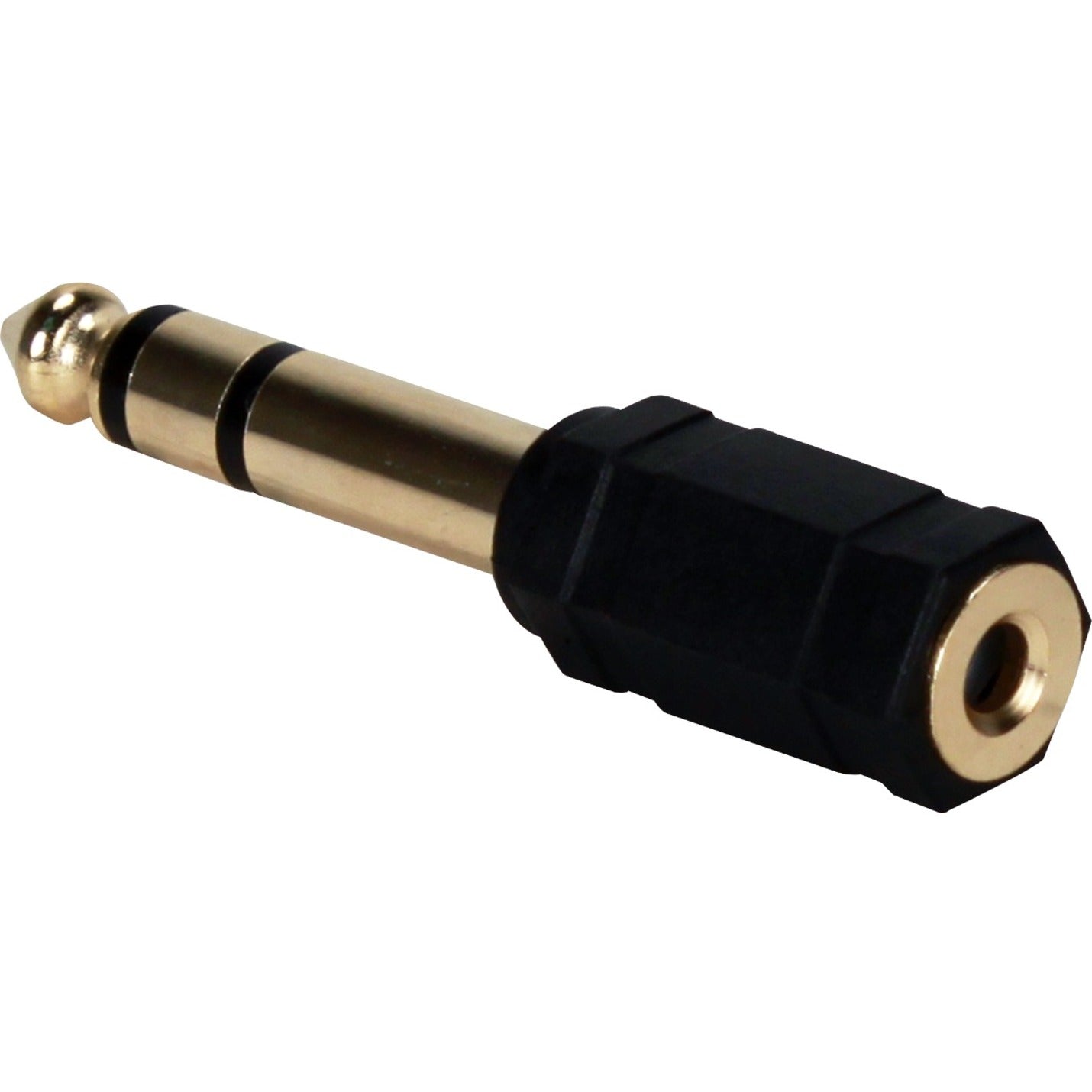 QVS CC399PS-FM 3.5mm Female to 1/4 Male Audio Stereo Adaptor, Black, Compact and Versatile