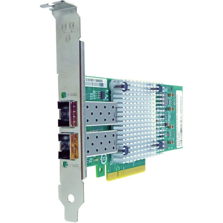 Axiom PCIe x8 10Gb dual-port fiber network adapter with SFP+ ports and aluminum heatsink-alternate-image1