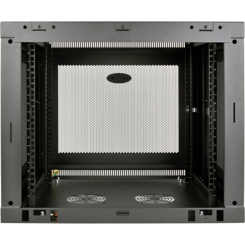 Interior view of SRW9UDP showing mounting rails, ventilation features and cable management options