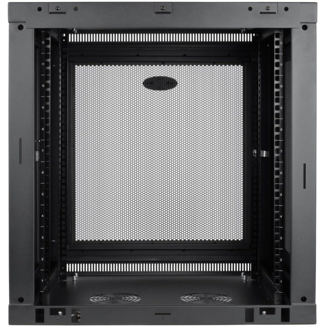 Interior view of SRW12UDP showing numbered rack spaces and mounting rails-alternate-image2