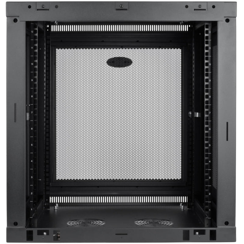 Interior view of SRW12UDP showing numbered rack spaces and mounting rails