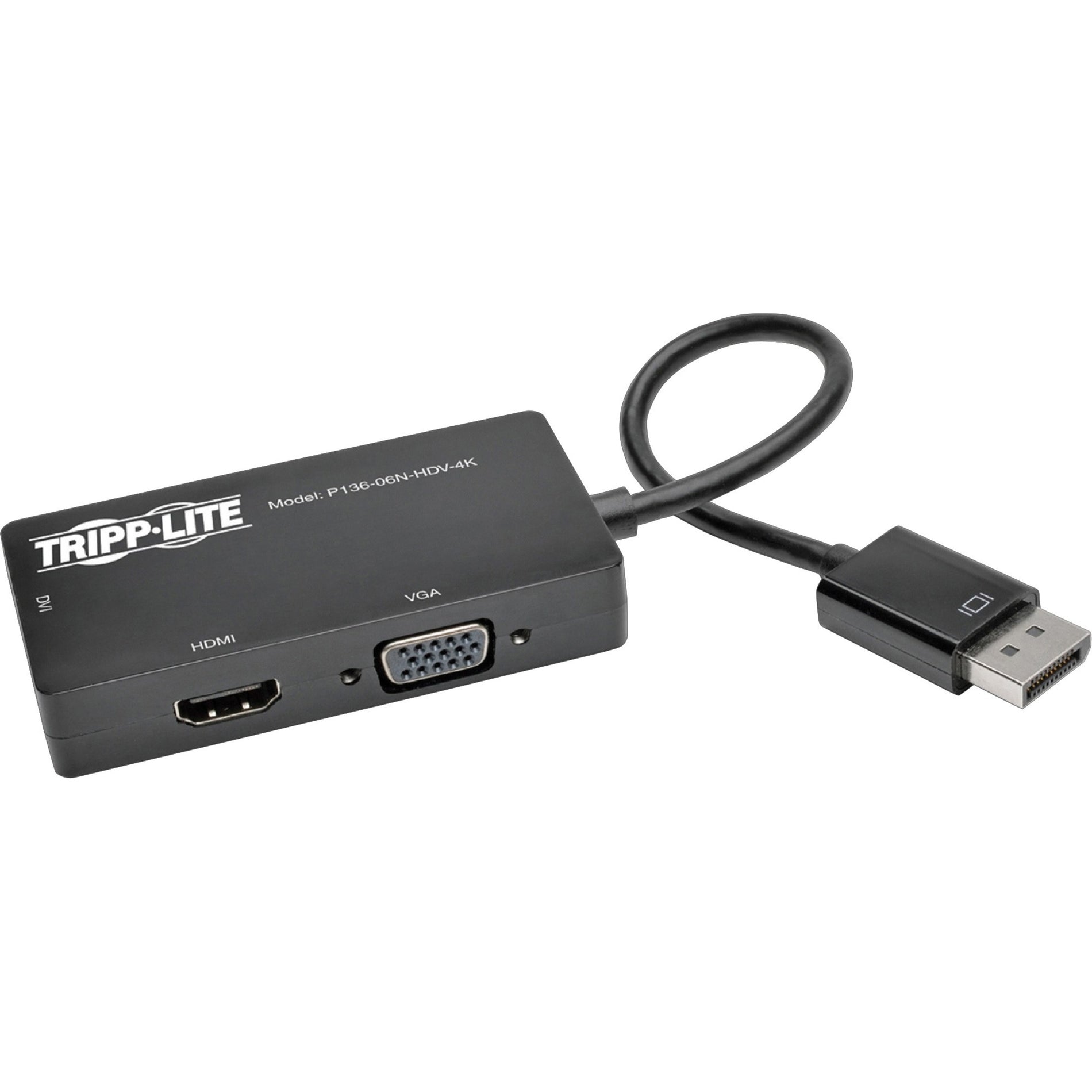 Câble Audio/Vidéo Tripp Lite P136-06N-HDV-4K DisplayPort/HDMI/DVI/VGA Noir