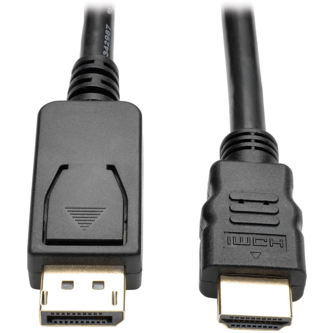 Tripp Lite P582-006-V2 DisplayPort 1.2 to HDMI Adapter Cable, 6 ft. UHD, Gold-Plated Connectors, Black