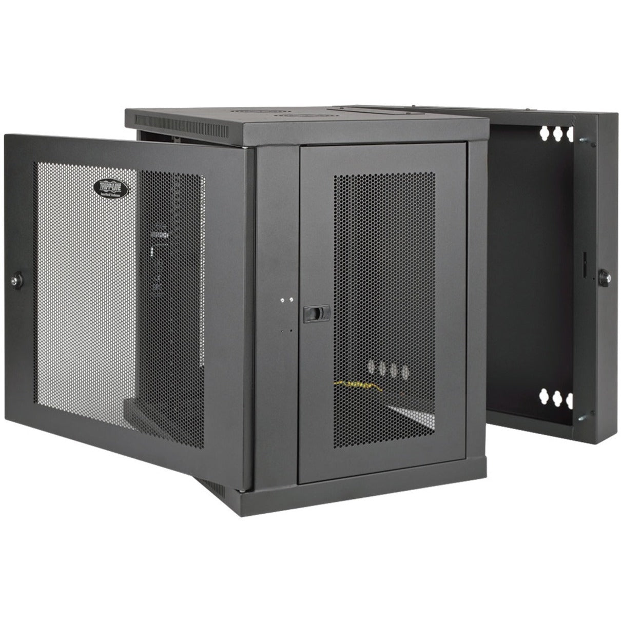 Side view of wall-mount cabinet showing hinged swing-out capability for rear access-alternate-image2