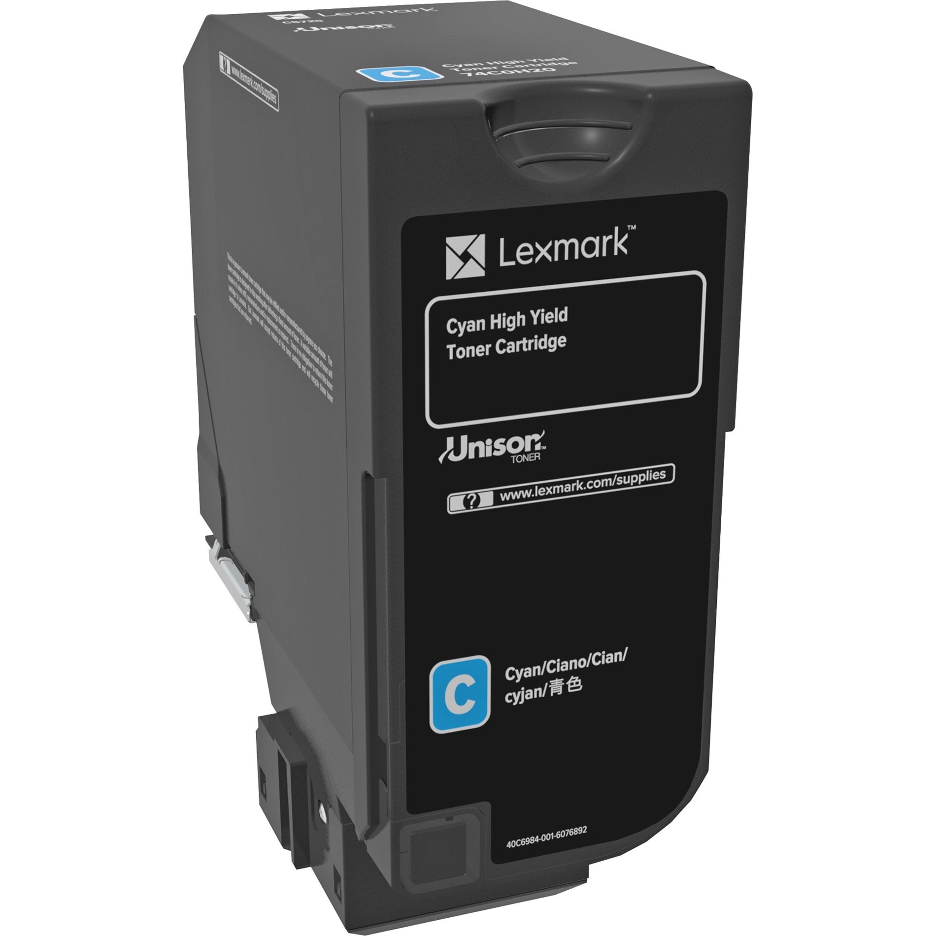 Lexmark 74C0H20 12K Cyan Toner Cartridge High Yield Laser Printer Compatible  Lexmark 74C0H20 12K 청색 토너 카트리지 높은 수율 레이저 프린터 호환 가능