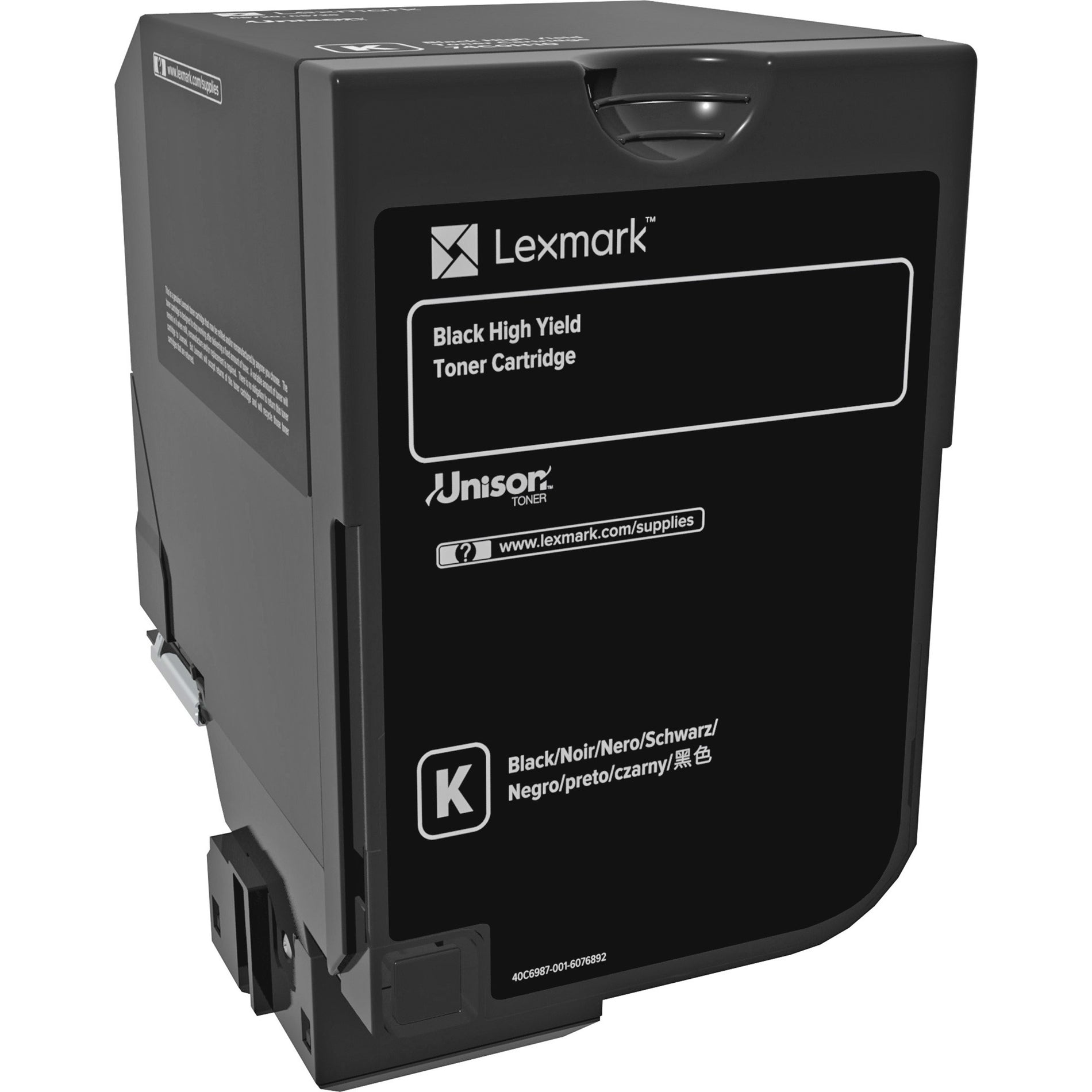 雷士 (Lexmark) 74C0H10 20K 黑色碳粉盒 (CS720，CS725)，高产量 雷士 (Lexmark)