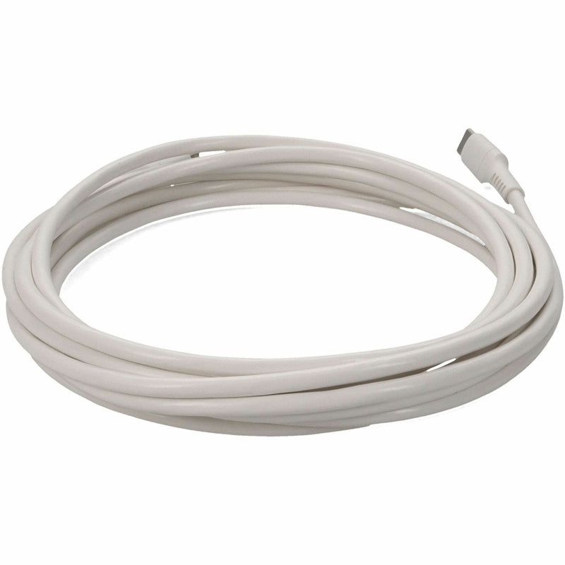 Extended view of white USB-C to Lightning cable showing cable length