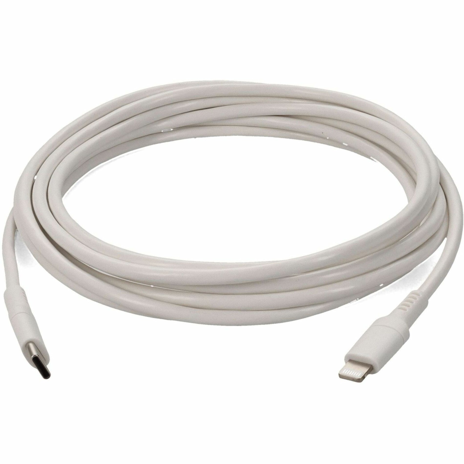 AddOn USBC2LGT1MW Lightning/USB Cable, 3.28 ft, White - Fast Data Transfer