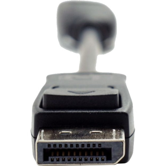 Close-up of VisionTek adapter's DisplayPort male connector showing pin configuration