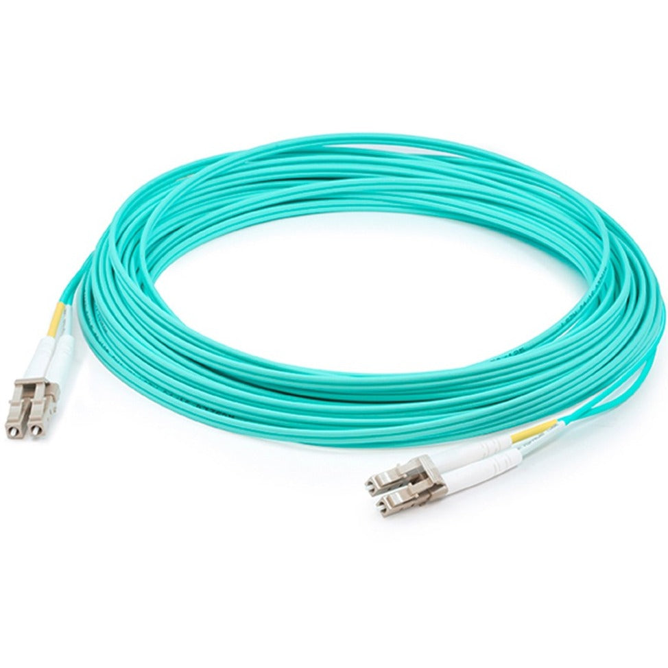 AddOn ADD-LC-LC-0.5M5OM4 0.5m LC (Male) to LC (Male) Aqua OM4 Duplex Fiber Patch Cable, 10 Gbit/s Data Transfer Rate
